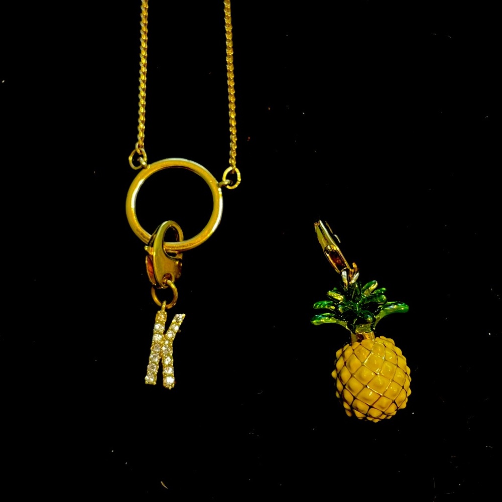 Kate Spade How Charming Necklace with K & Pineapple Charms